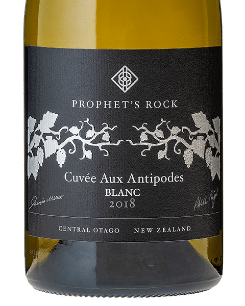 Cuvee Aux Antipodes Blanc Bottle with Label Close up